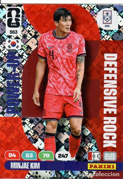 Coleccionismo deportivo: PANINI ADRENALYN MUNDIAL WORLD CUP 2026 - POWER UP DEFENSIVE ROCK N&ordm; 563 - MINJAE KIM COREA DEL SUR