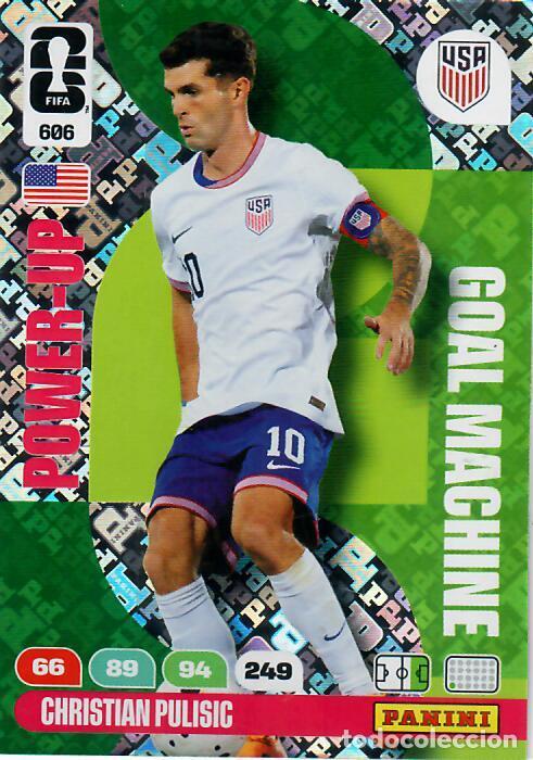 Coleccionismo deportivo: PANINI ADRENALYN MUNDIAL WORLD CUP 2026 - POWER UP N&ordm; 606 - CHRISTIAN PULISIC - USA