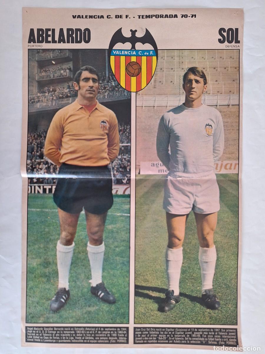 Coleccionismo deportivo: ANTIGUO POSTER VALENCIA CLUB FUTBOL TEMPORADA 1970 1971 CAMPEON LIGA ABELARDO SOL RV