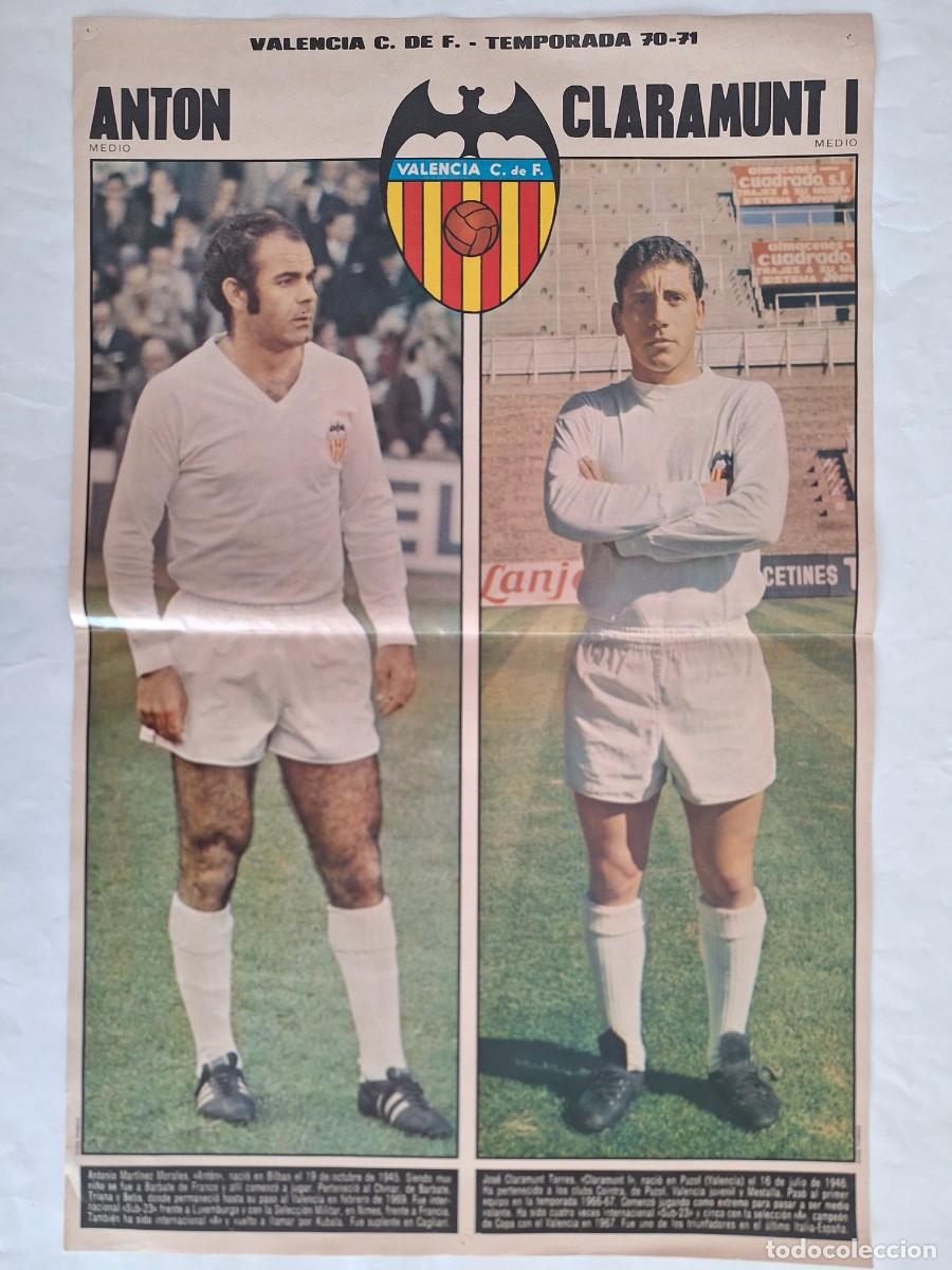 Coleccionismo deportivo: ANTIGUO POSTER VALENCIA CLUB FUTBOL TEMPORADA 1970 1971 CAMPEON LIGA ANTON CLARAMUNT RV