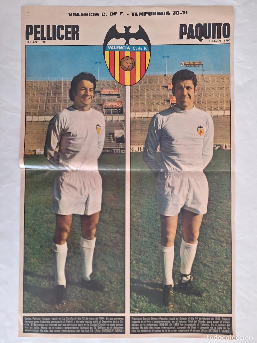 Coleccionismo deportivo: ANTIGUO POSTER VALENCIA CLUB FUTBOL TEMPORADA 1970 1971 CAMPEON LIGA PELLICER PAQUITO RV