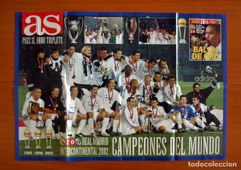Coleccionismo deportivo: P&oacute;ster Real Madrid 3&ordf; Copa Intercontinental - Campeones del Mundo - Pues s&iacute; hubo triplete -Diario AS