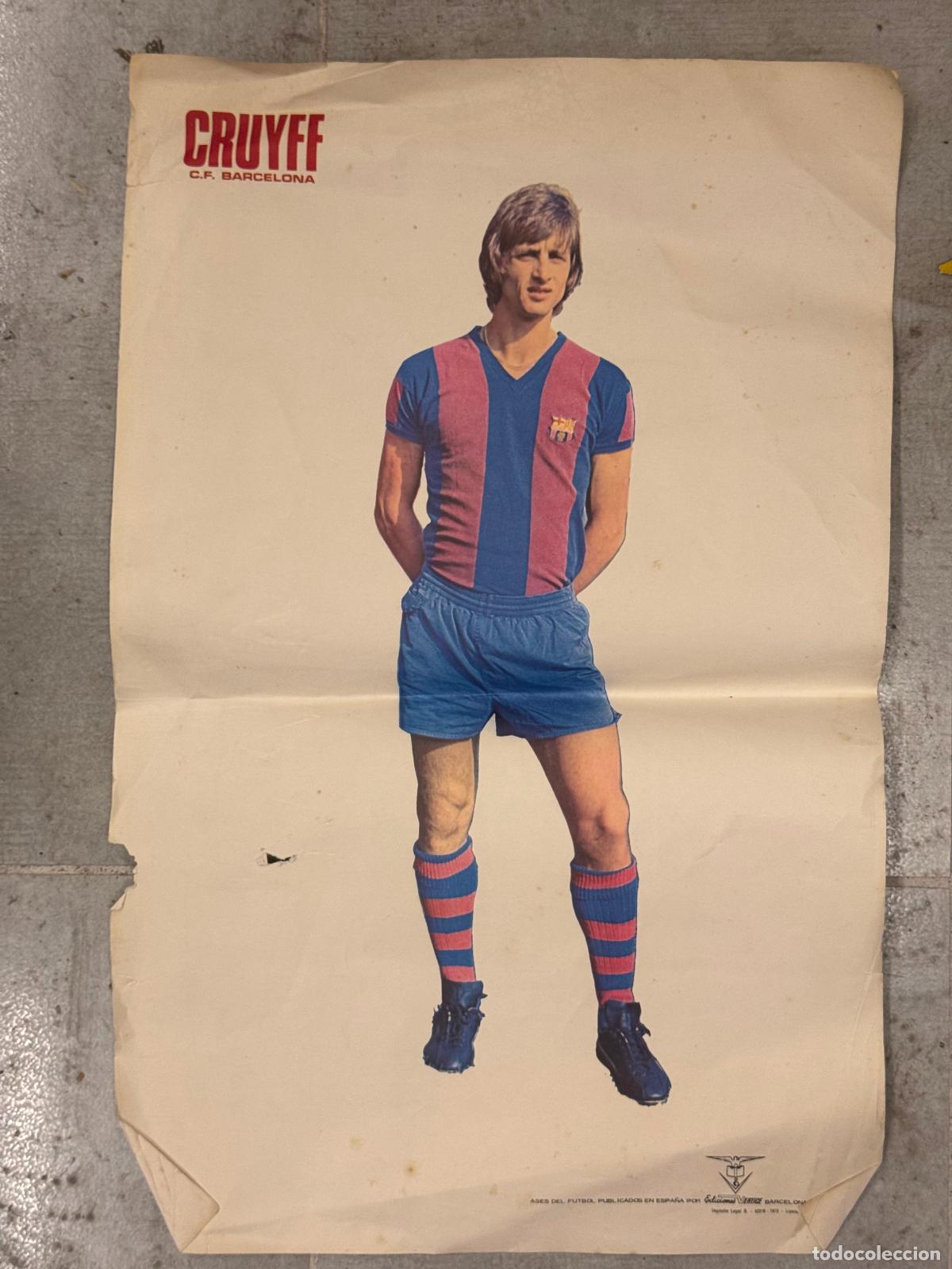 Coleccionismo deportivo: JOHAN CRUYFF - FC BARCELONA - CARTEL ANTIGUO DE F&Uacute;TBOL - VER FOTOS