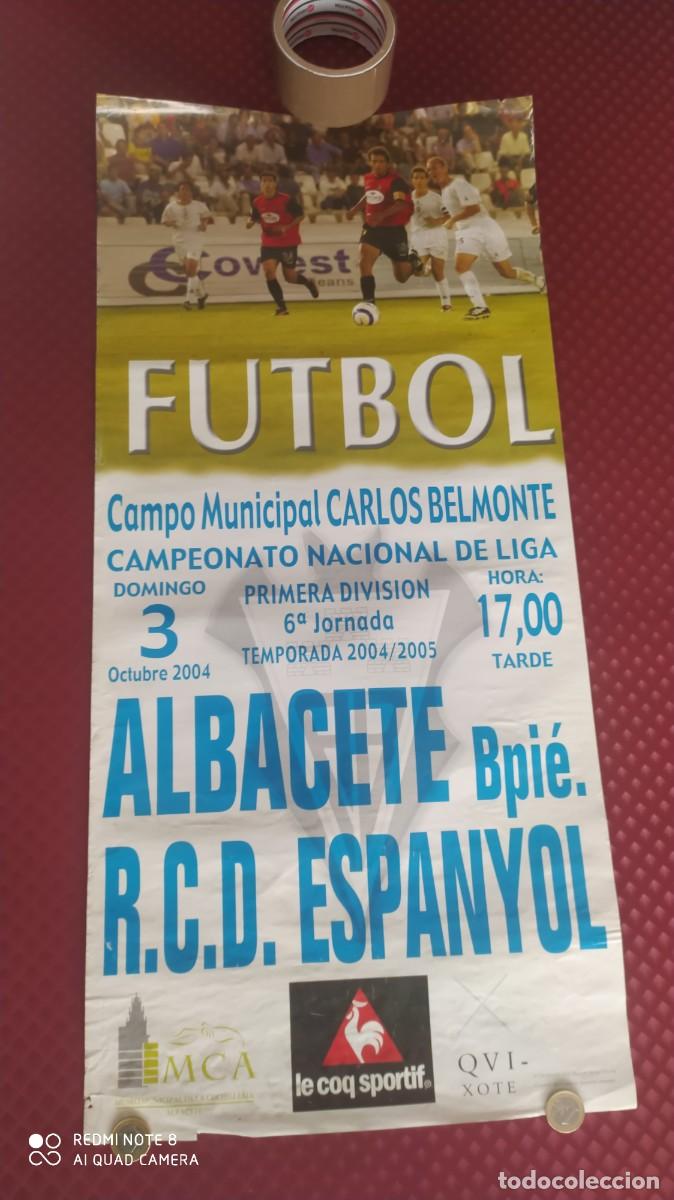 Coleccionismo deportivo: CARTEL FUTBOL ESTADIO CARLOS BELMONTE ALBACETE ESPA&Ntilde;OL 2004