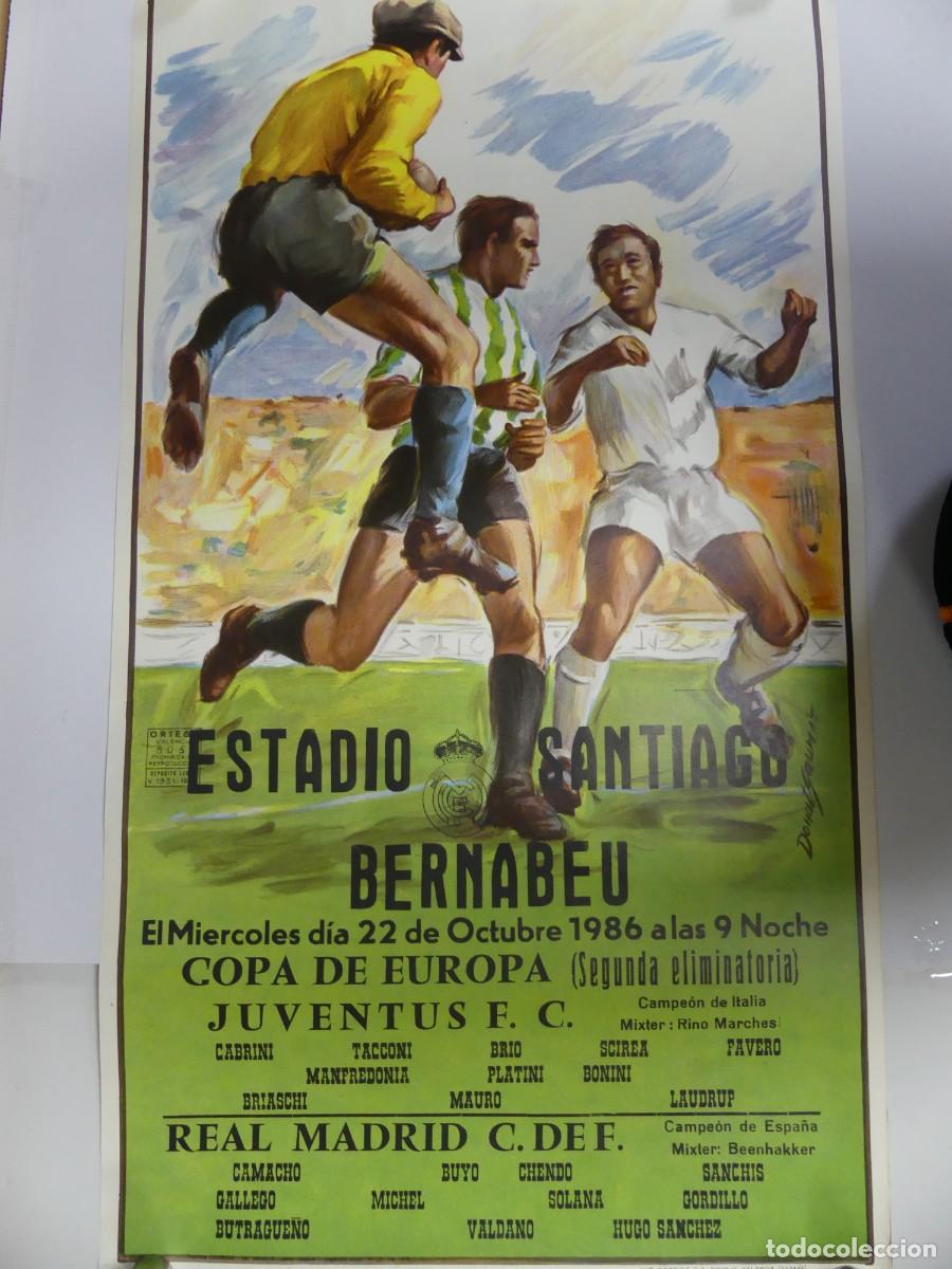 Coleccionismo deportivo: CARTEL DE PARTIDO DE F&Uacute;TBOL COPA EUROPA JUVENTUS - REAL MADRID