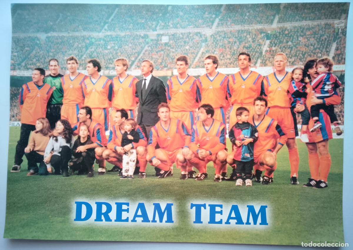 Coleccionismo deportivo: CARTEL &rdquo;DREAM TEAM&rdquo; DEL FC BARCELONA PARTIDO DE HOMENAJE A JOHAN CRUYFF, 10 MARZO DE 1999