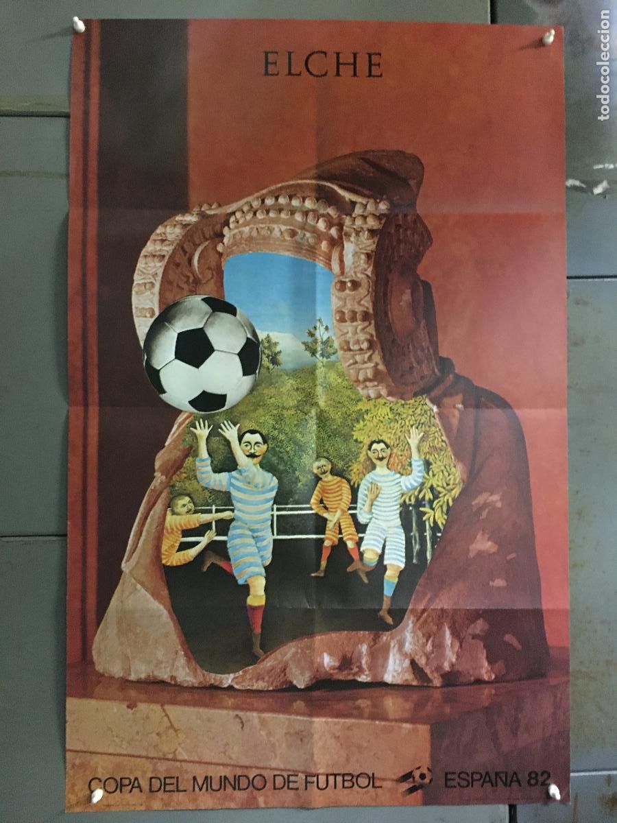Coleccionismo deportivo: AFE80 ELCHE 82 CARTEL ORIGINAL CAMPEONATO MUNDIAL DE FUTBOL ESPA&Ntilde;A 1982 JIRI KOLAR LITOGRAFIA 60x95