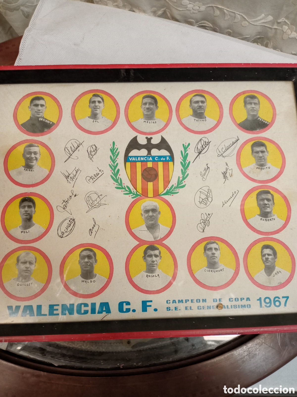 Coleccionismo deportivo: Cartel Valencia C.F. Campe&oacute;n Copa del General&iacute;simoo