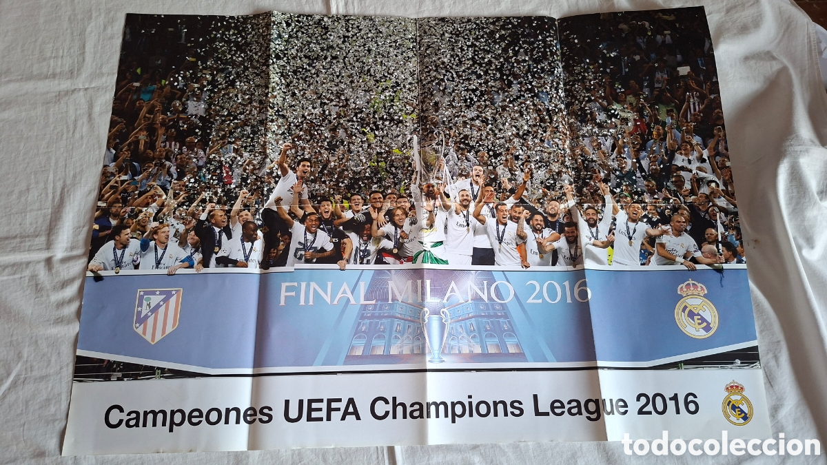 Coleccionismo deportivo: Poster Real Madrid Champions League 2016