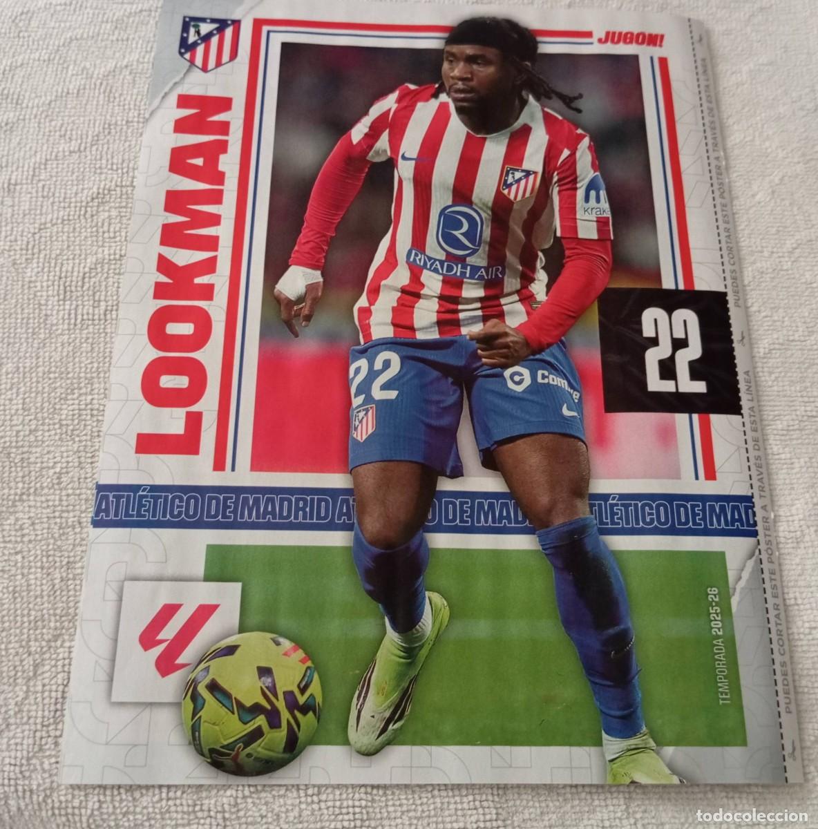 Coleccionismo deportivo: -POSTER DE FUTBOL DEL JUGADOR LOOKMAN ( AT.MADRID ) TEMPORADA 25-26