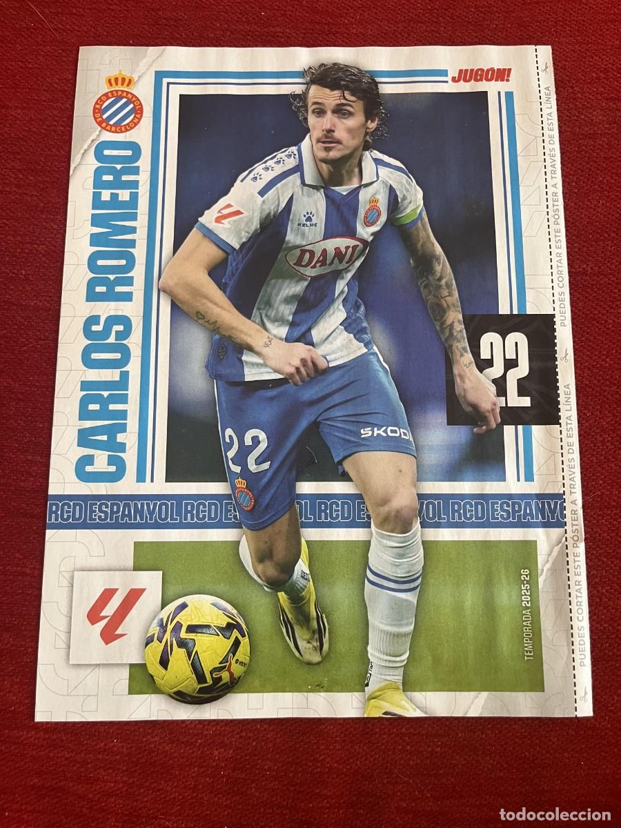 Coleccionismo deportivo: CARTEL POSTER REVISTA JUGON CARLOS ROMERO ESPANYOL ESPA&Ntilde;OL TEMPORADA 2025 2026