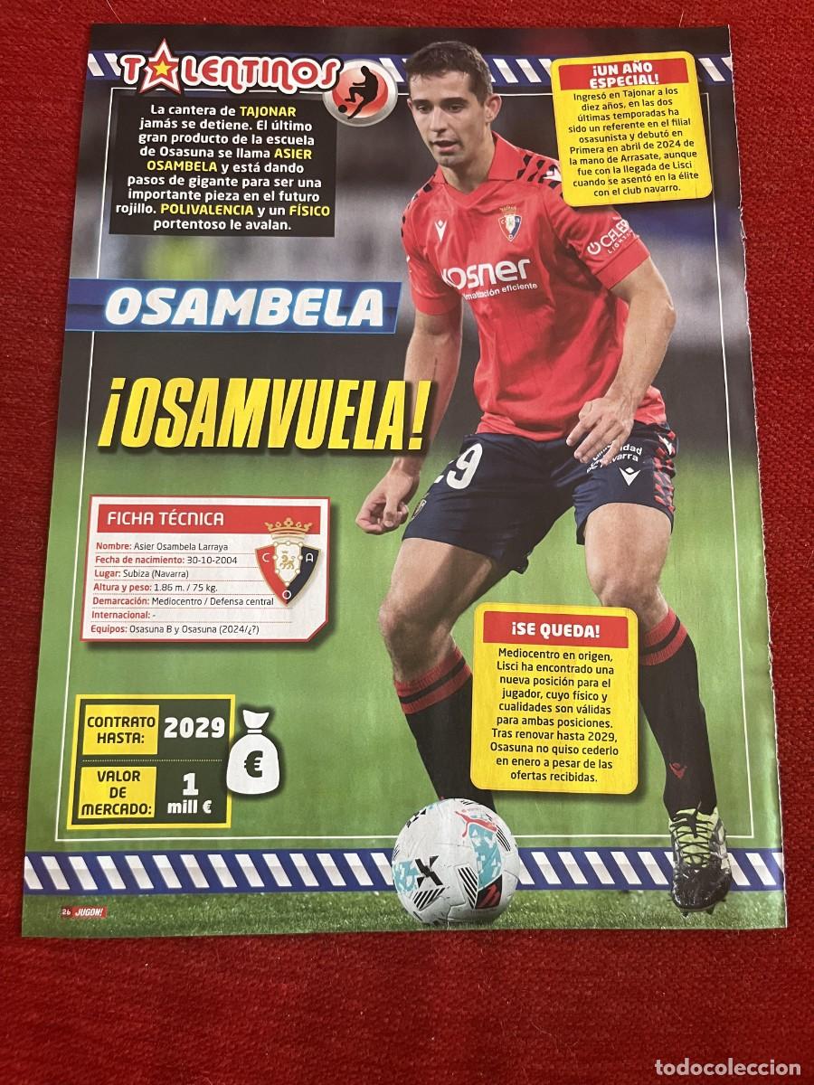 Coleccionismo deportivo: CARTEL POSTER REVISTA JUGON ASIER OSAMBELA OSASUNA TEMPORADA 2025 2026