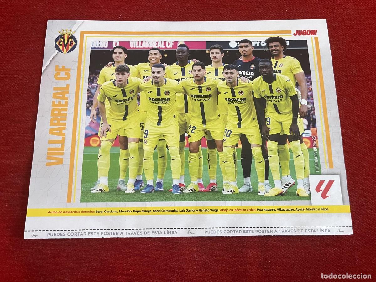 Coleccionismo deportivo: CARTEL POSTER REVISTA JUGON ONCE ALINEACION VILLARREAL ERIC GARCIA BARCELONA TEMPORADA 2025 2026