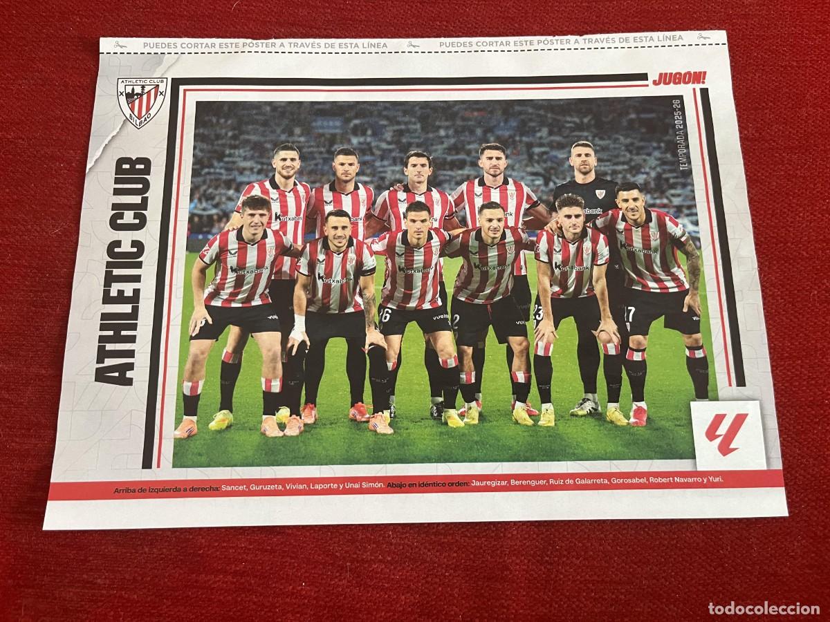 Coleccionismo deportivo: CARTEL POSTER REVISTA JUGON ONCE ALINEACION ATHLETIC BILBAO GUEDES R. SOCIEDAD TEMPORADA 2025 2026