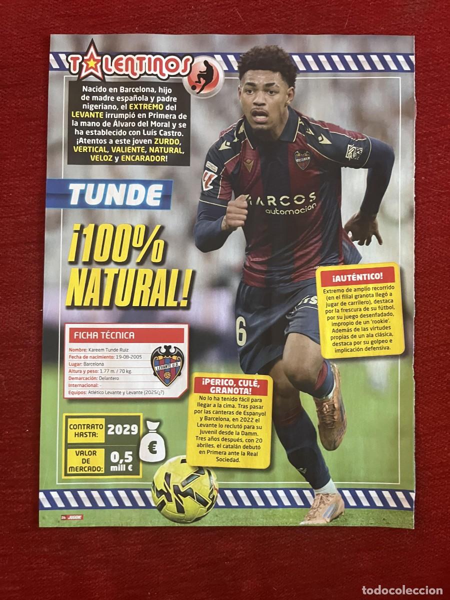 Coleccionismo deportivo: CARTEL POSTER REVISTA JUGON KAREEM TUNDE LEVANTE TEMPORADA 2025 2026