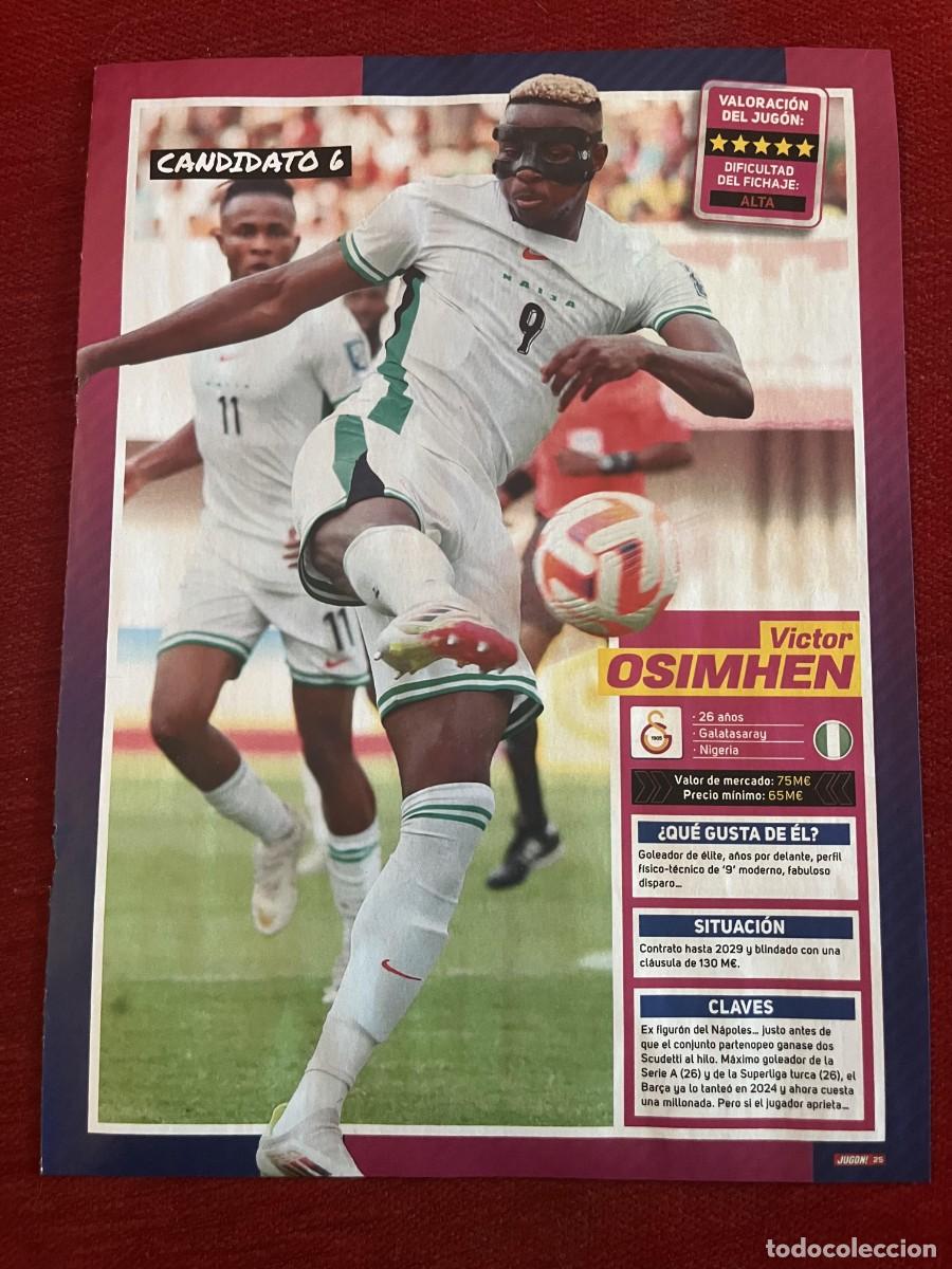 Coleccionismo deportivo: CARTEL POSTER REVISTA JUGON VICTOR OSIMHEN ALEJANDRO RIEGO ATHLETIC BILBAO TEMPORADA 2025 2026