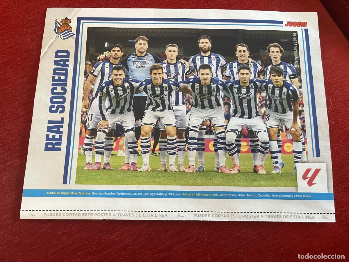Coleccionismo deportivo: CARTEL POSTER REVISTA JUGON ONCE ALINEACION REAL SOCIEDAD OUNAHI GIRONA TEMPORADA 2025 2026