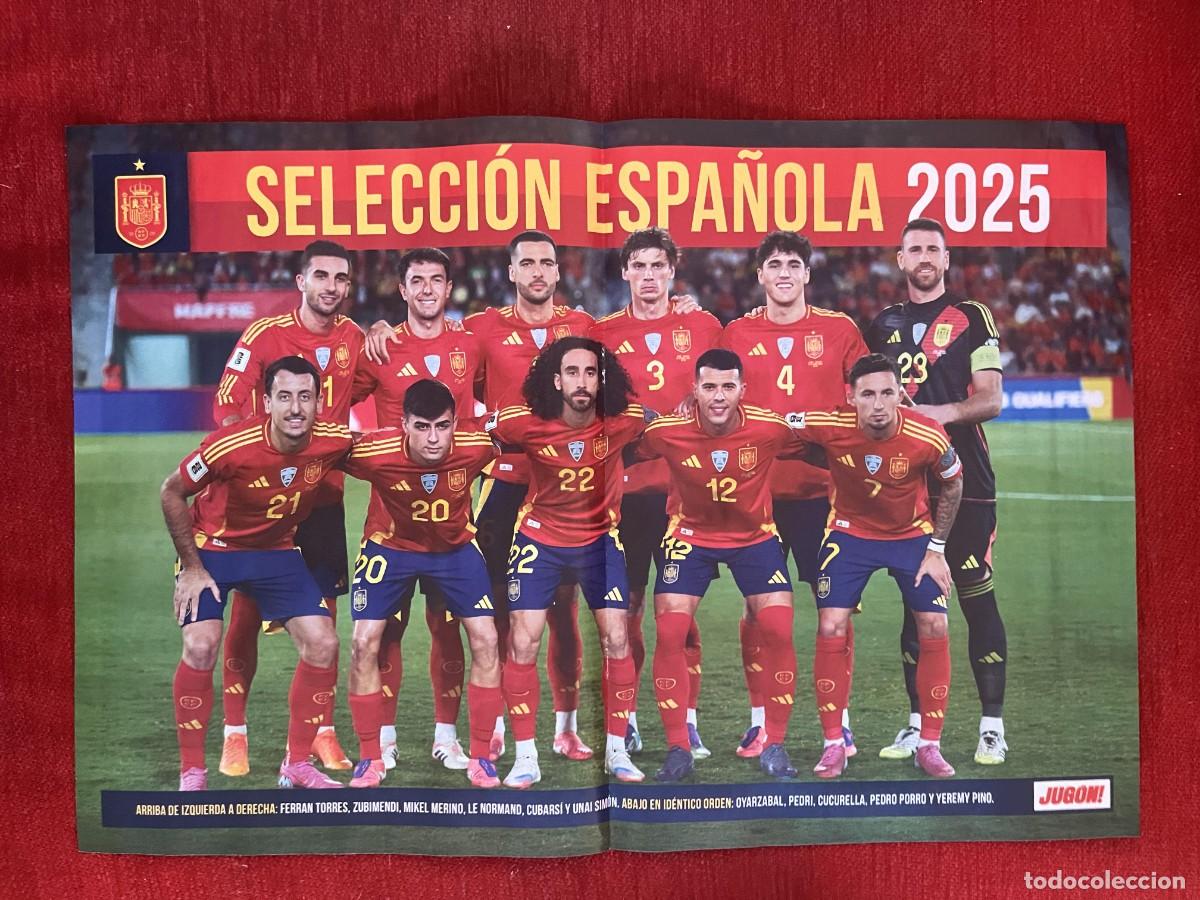 Coleccionismo deportivo: CARTEL POSTER REVISTA JUGON ONCE ALINEACION ESPA&Ntilde;A ALVARO CARRERAS REAL MADRID TEMPORADA 2025 2026