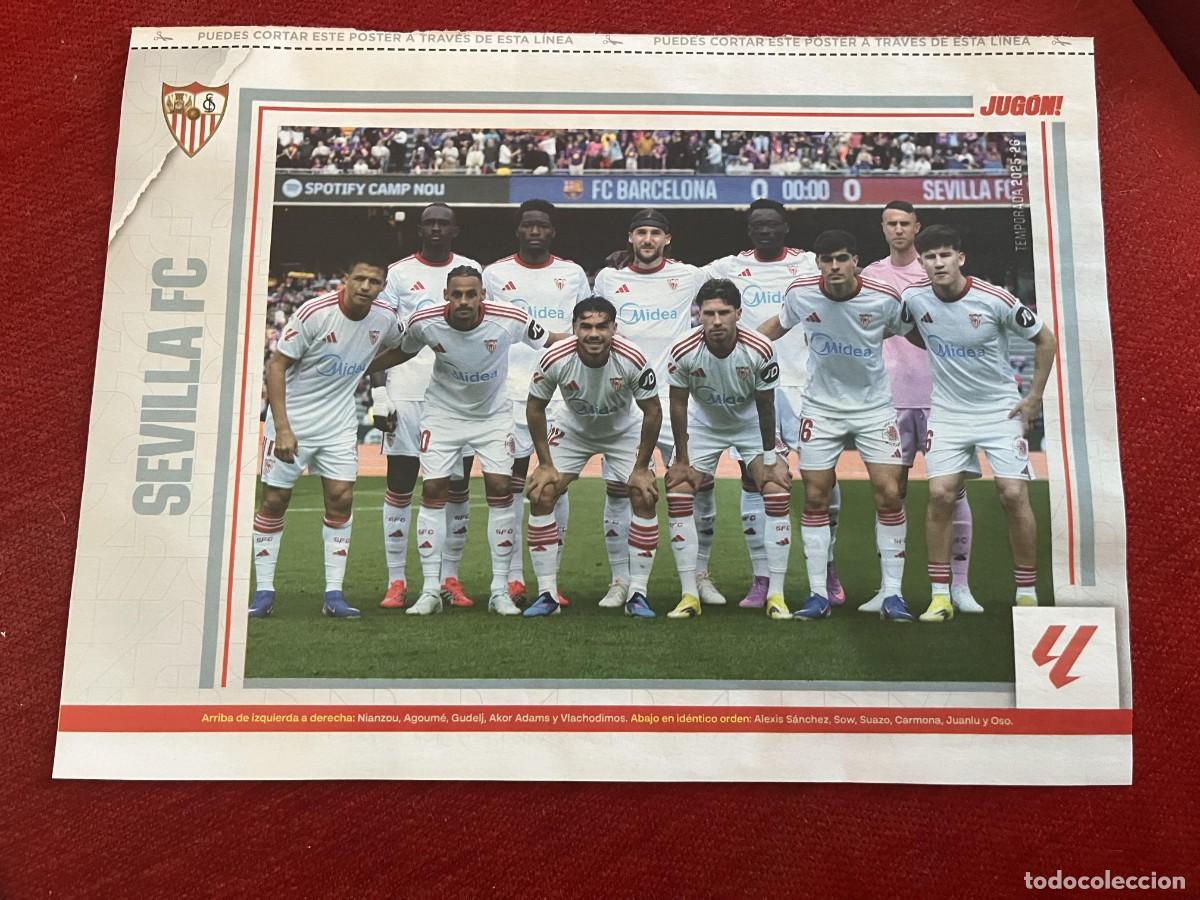 Coleccionismo deportivo: CARTEL POSTER REVISTA JUGON ONCE ALINEACION SEVILLA AARON ESCANDELL OVIEDO TEMPORADA 2025 2026