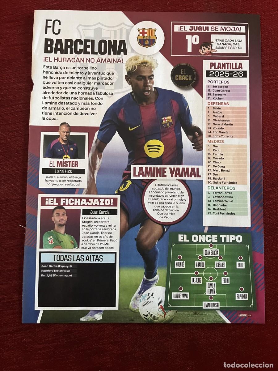 Coleccionismo deportivo: CARTEL POSTER REVISTA JUGON LAMINE YAMAL BARCELONA ISCO REAL BETIS TEMPORADA 2025 2026