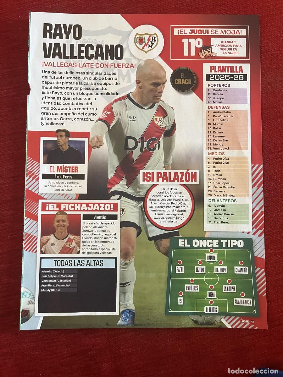 Coleccionismo deportivo: CARTEL POSTER REVISTA JUGON OYARZABAL REAL SOCIEDAD ISI PALAZON RAYO VALLECANO TEMPORADA 2025 2026