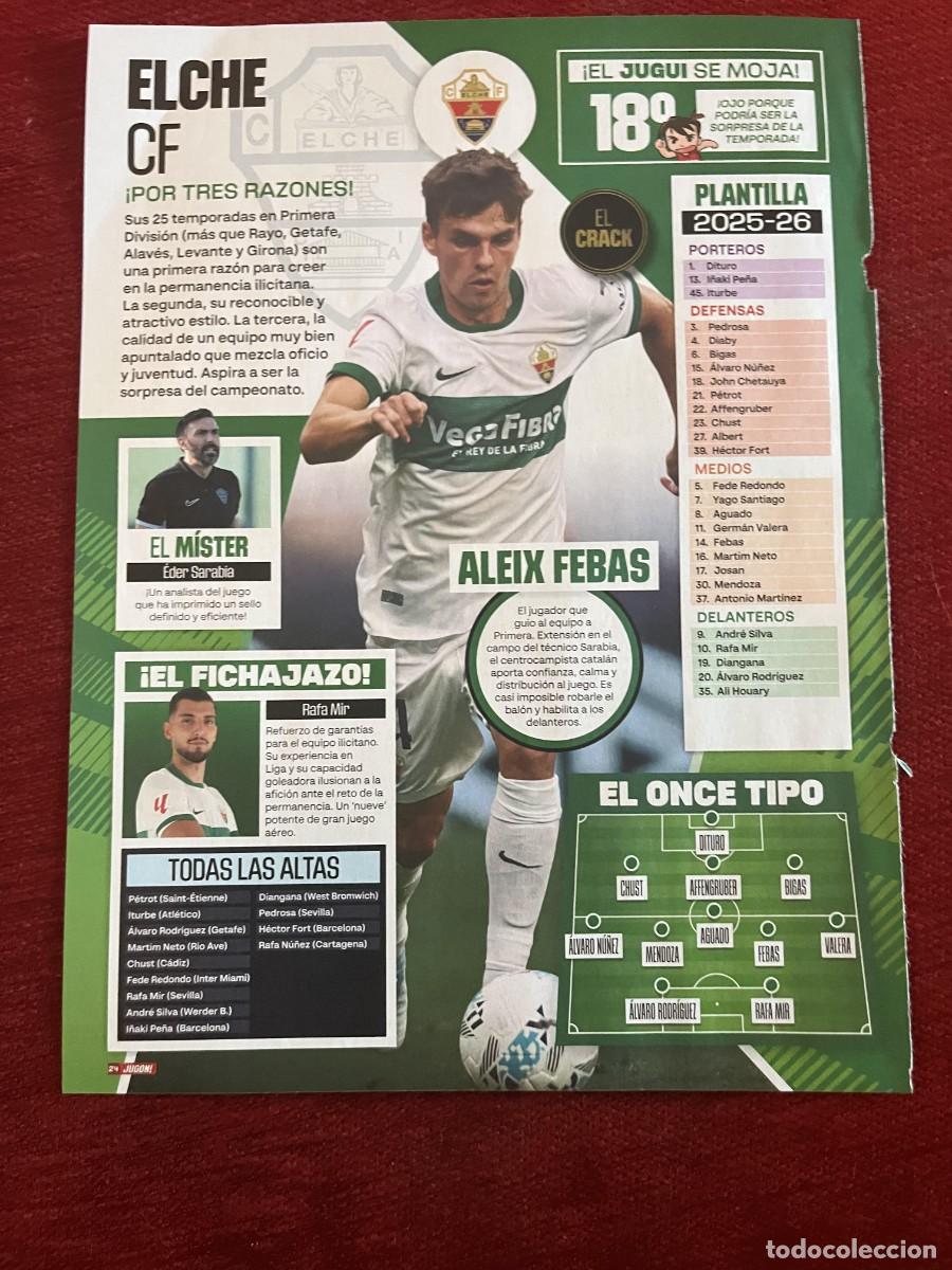 Coleccionismo deportivo: CARTEL POSTER REVISTA JUGON ALEIX FEBAS ELCHE IAGO ASPAS CELTA VIGO TEMPORADA 2025 2026