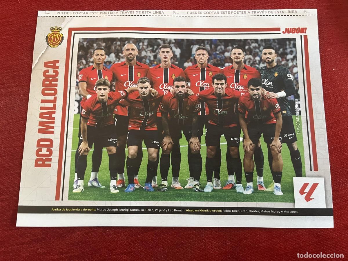Coleccionismo deportivo: CARTEL POSTER REVISTA JUGON ONCE ALINEACION MALLORCA HANCKO ATLETICO MADRID TEMPORADA 2025 2026