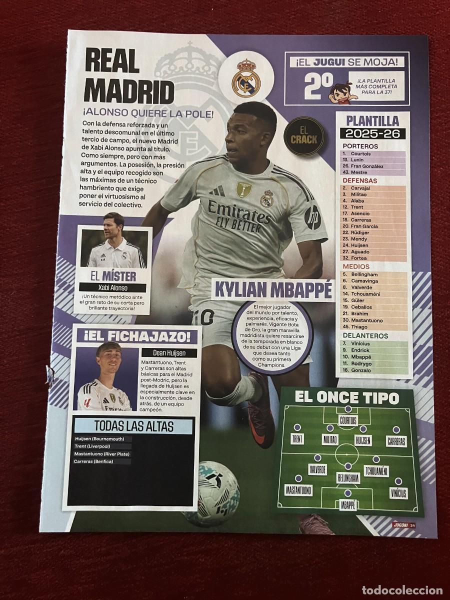 Coleccionismo deportivo: CARTEL POSTER REVISTA JUGON KYLIAN MBAPPE REAL MADRID VEDAT MURIQUI MALLORCA TEMPORADA 2025 2026