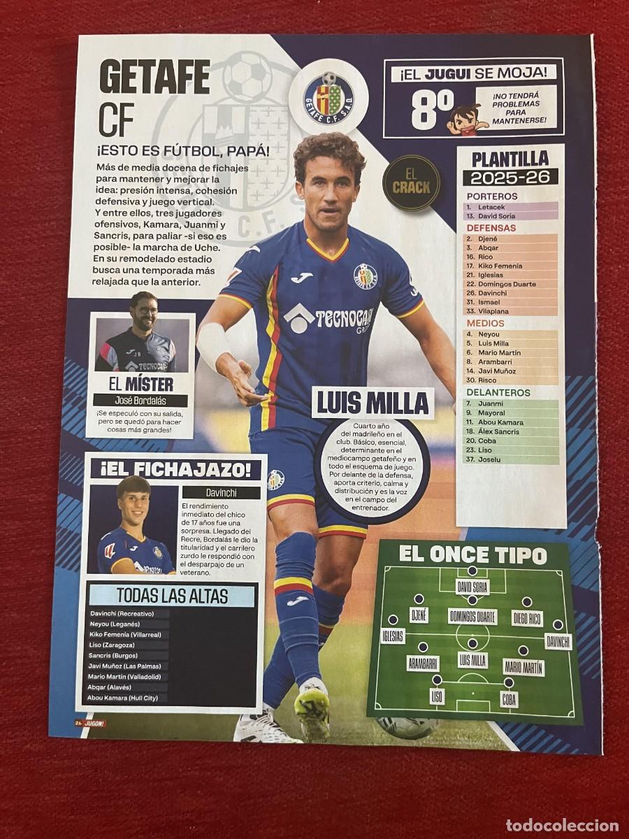 Coleccionismo deportivo: CARTEL POSTER REVISTA JUGON LUIS MILLA GETAFE JAVI PUADO ESPANYOL ESPA&Ntilde;OL TEMPORADA 2025 2026