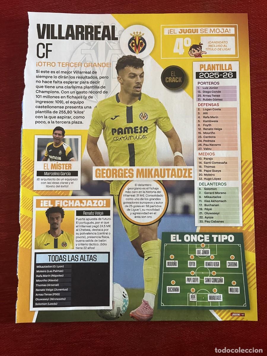 Coleccionismo deportivo: CARTEL POSTER REVISTA JUGON GEORGES MIKAUTADZE VILLARREAL TEMPORADA 2025 2026