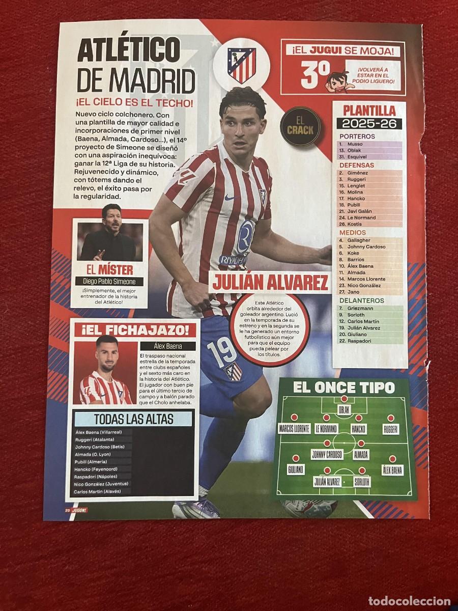 Coleccionismo deportivo: CARTEL POSTER REVISTA JUGON JULIAN ALVAREZ ATLETICO MADRID NICO WILLIAMS TEMPORADA 2025 2026