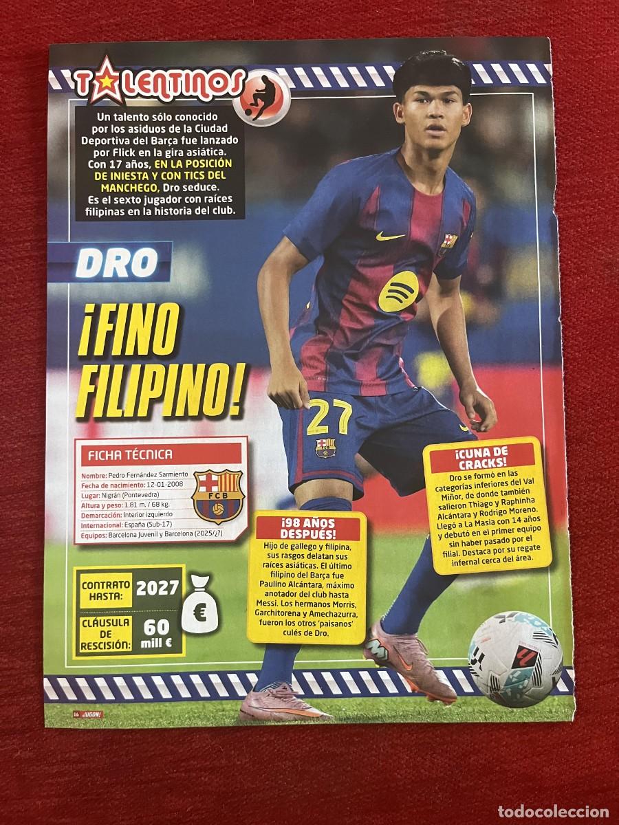 Coleccionismo deportivo: CARTEL POSTER REVISTA JUGON PEDRO FERNANDEZ SARMIENTO BARCELONA TEMPORADA 2025 2026