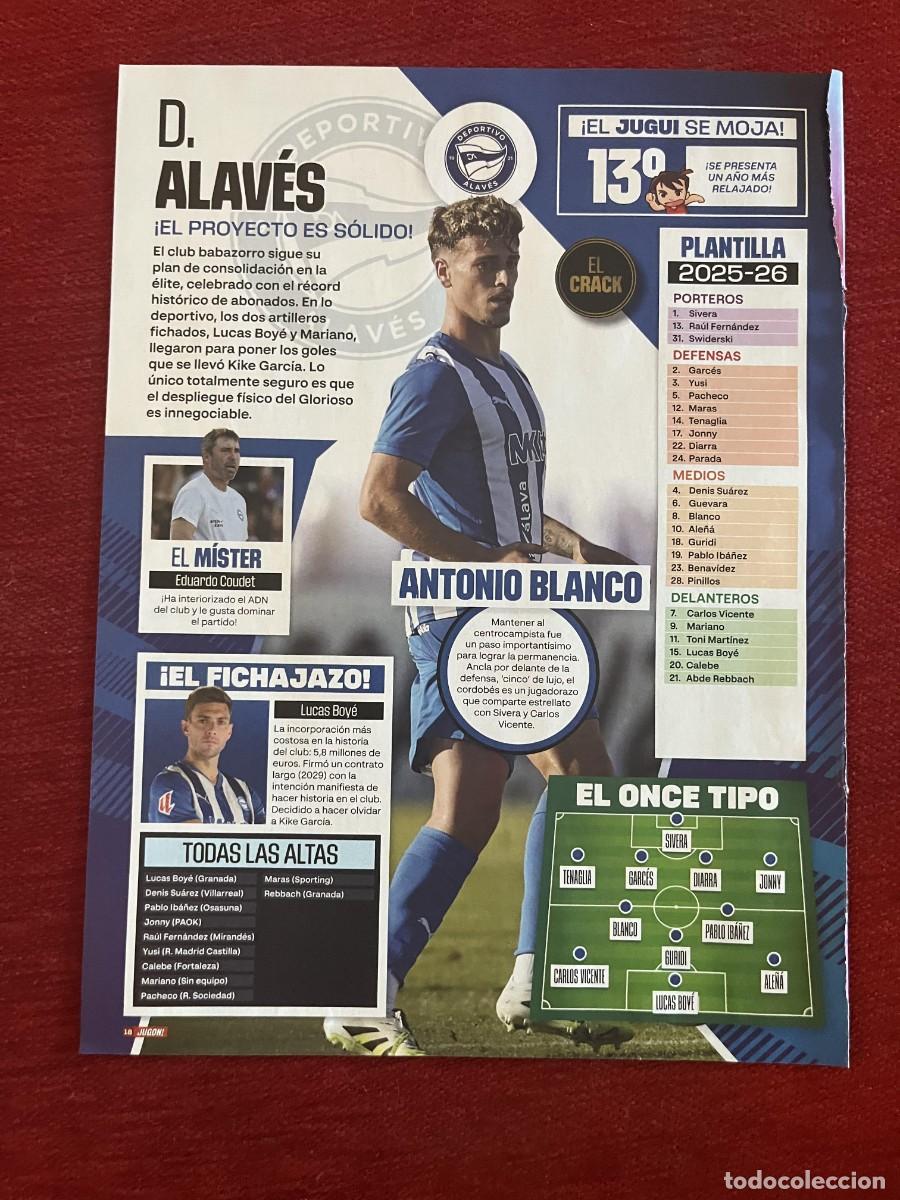 Coleccionismo deportivo: CARTEL POSTER REVISTA JUGON ANTONIO BLANCO DEPORTIVO ALAVES TEMPORADA 2025 2026
