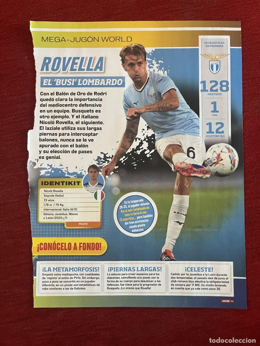 Coleccionismo deportivo: CARTEL POSTER REVISTA JUGON NICOLO ROVELLA LAZIO TEMPORADA 2025 2026