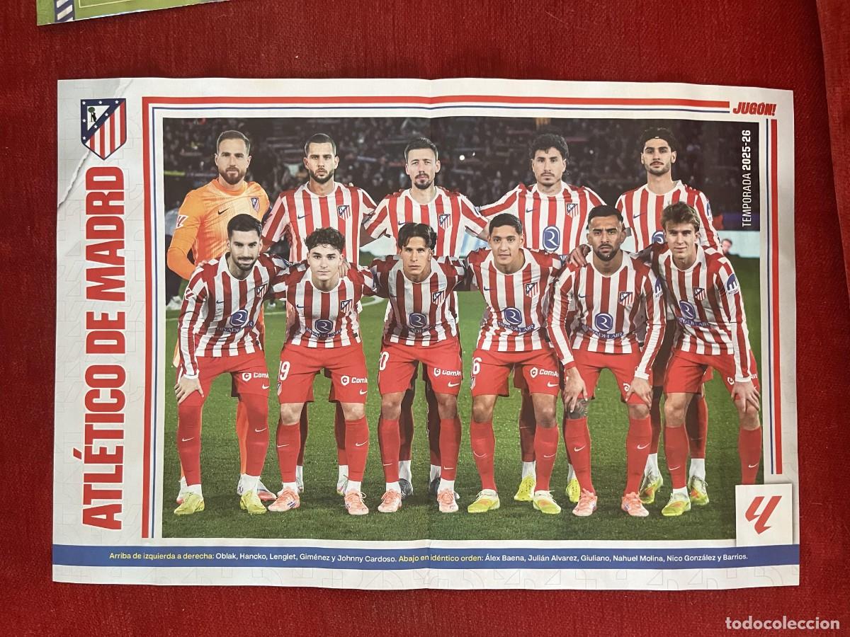 Coleccionismo deportivo: CARTEL POSTER REVISTA JUGON ONCE ALINEACION ATLETICO MADRID RAPHINHA BARCELONA TEMPORADA 2025 2026