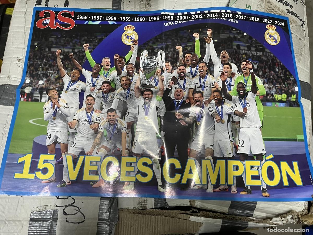 Coleccionismo deportivo: CARTEL POSTER AS 15 VECES CAMPEON UEFA CHAMPIONS LEAGUE REAL MADRID