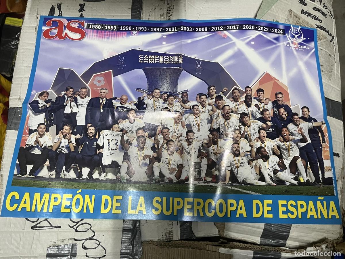 Coleccionismo deportivo: CARTEL POSTER AS CAMPEON DE LA SUPERCOPA DE ESPA&Ntilde;A 2024 REAL MADRID