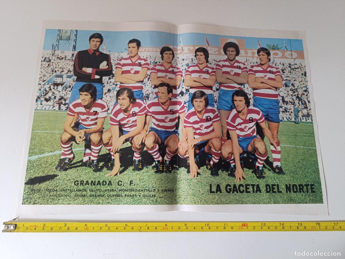 Coleccionismo deportivo: POSTER - ALINEACION GRANADA -LA GACETA DEL NORTE - A&Ntilde;OS 70 - 42CM X 29CM - ( ARRUGA )