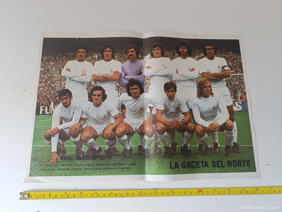 Coleccionismo deportivo: POSTER - ALINEACION REAL MADRID - LA GACETA DEL NORTE - A&Ntilde;OS 70 - 42CM X 29CM - ( ARRUGA )
