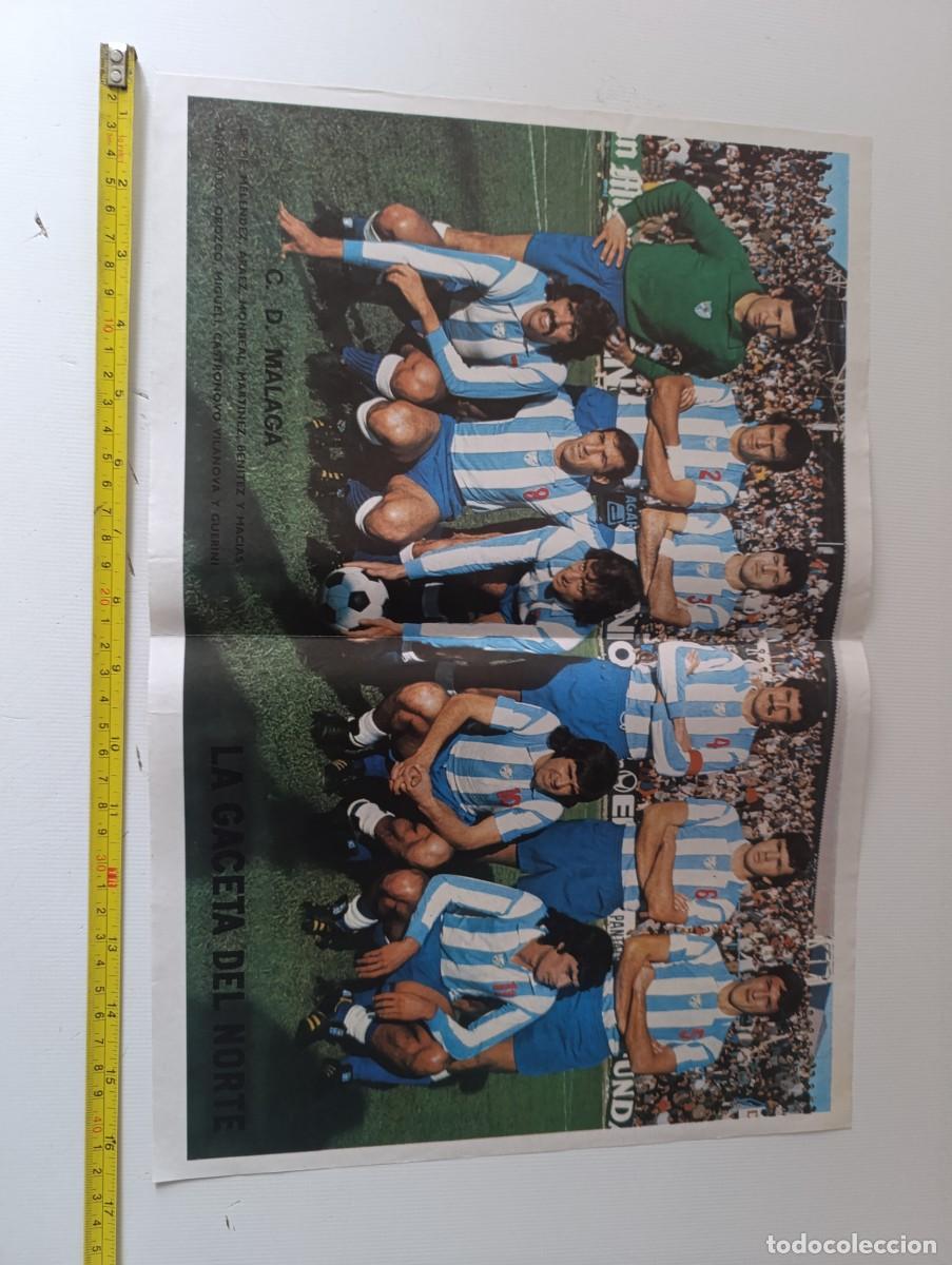 Coleccionismo deportivo: POSTER - ALINEACION C.D. MALAGA - LA GACETA DEL NORTE - A&Ntilde;OS 70 - 42CM X 29CM - ( ARRUGA )