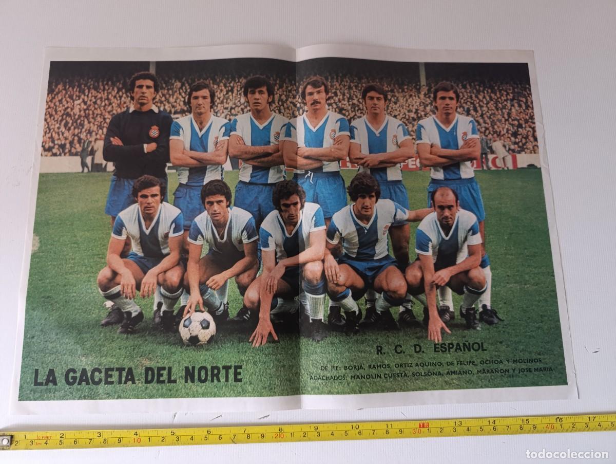 Coleccionismo deportivo: POSTER - ALINEACION ESPA&Ntilde;OL - LA GACETA DEL NORTE - A&Ntilde;OS 70 - 42CM X 29CM - ( ARRUGA )