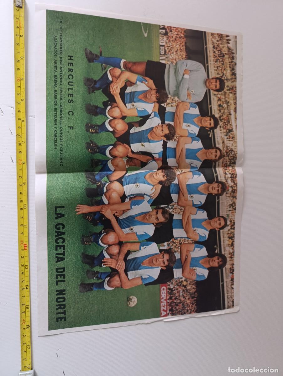 Coleccionismo deportivo: POSTER - ALINEACION HERCULES - LA GACETA DEL NORTE - A&Ntilde;OS 70 - 42CM X 29CM - ( ARRUGA )