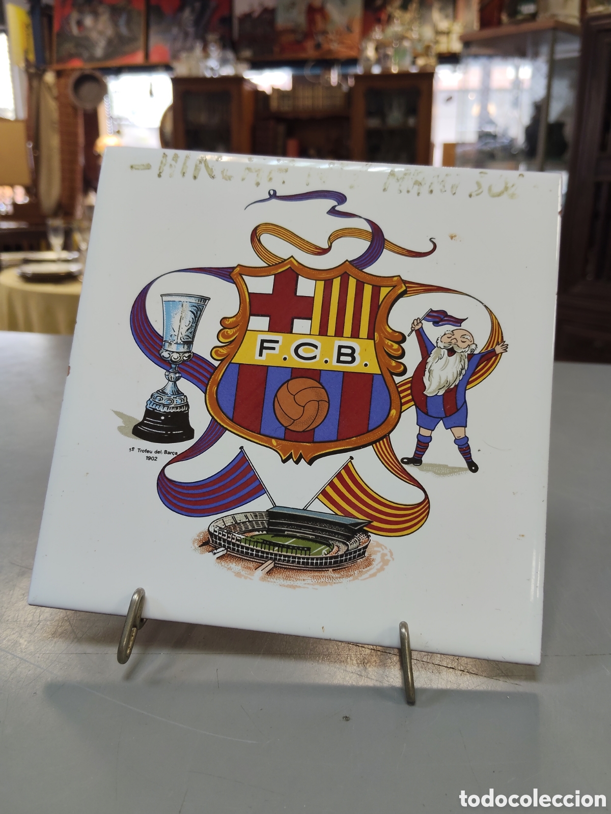 Coleccionismo deportivo: Azulejo FUTBOL CLUB BARCELONA