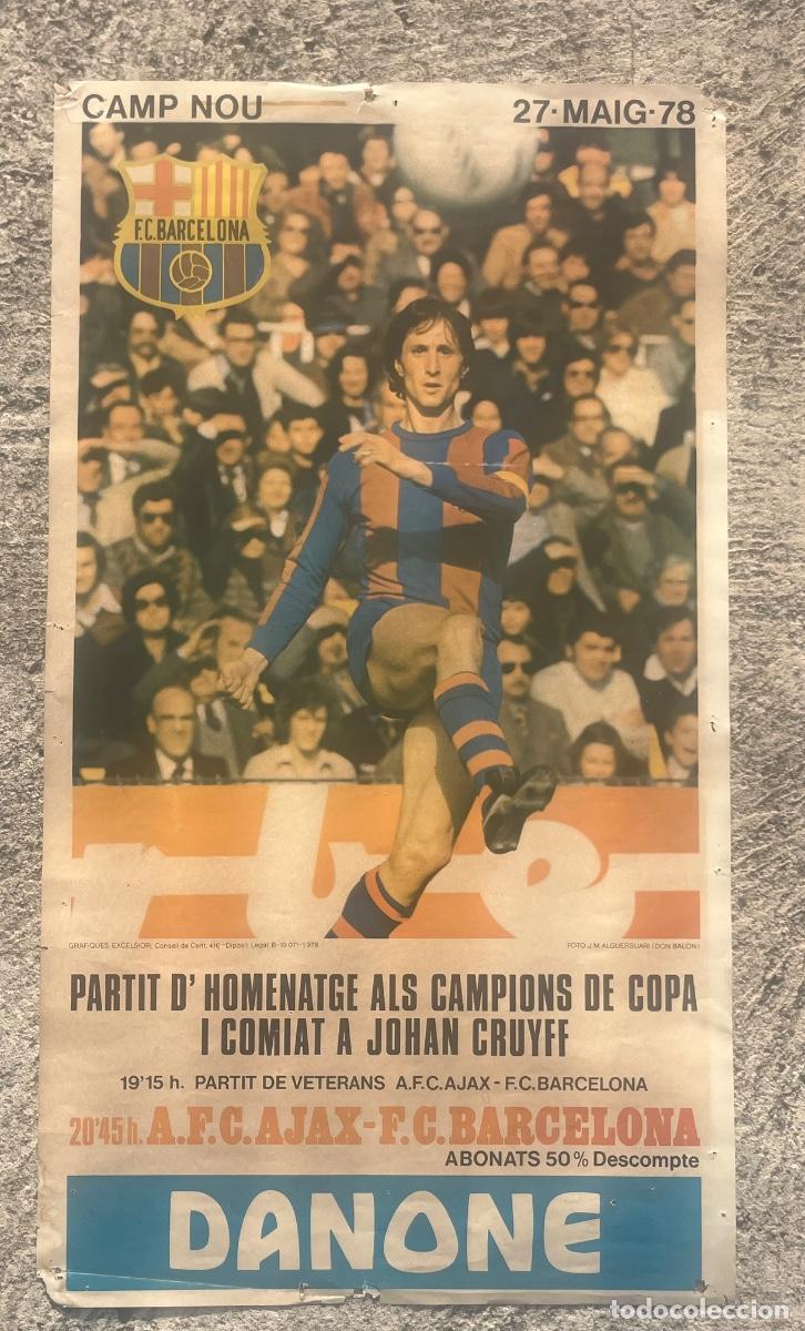 Coleccionismo deportivo: cartel johan cruyff en su homenaje 1978 del futbol club fc barcelona f.c bar&ccedil;a cf. ARTIFUTBOL