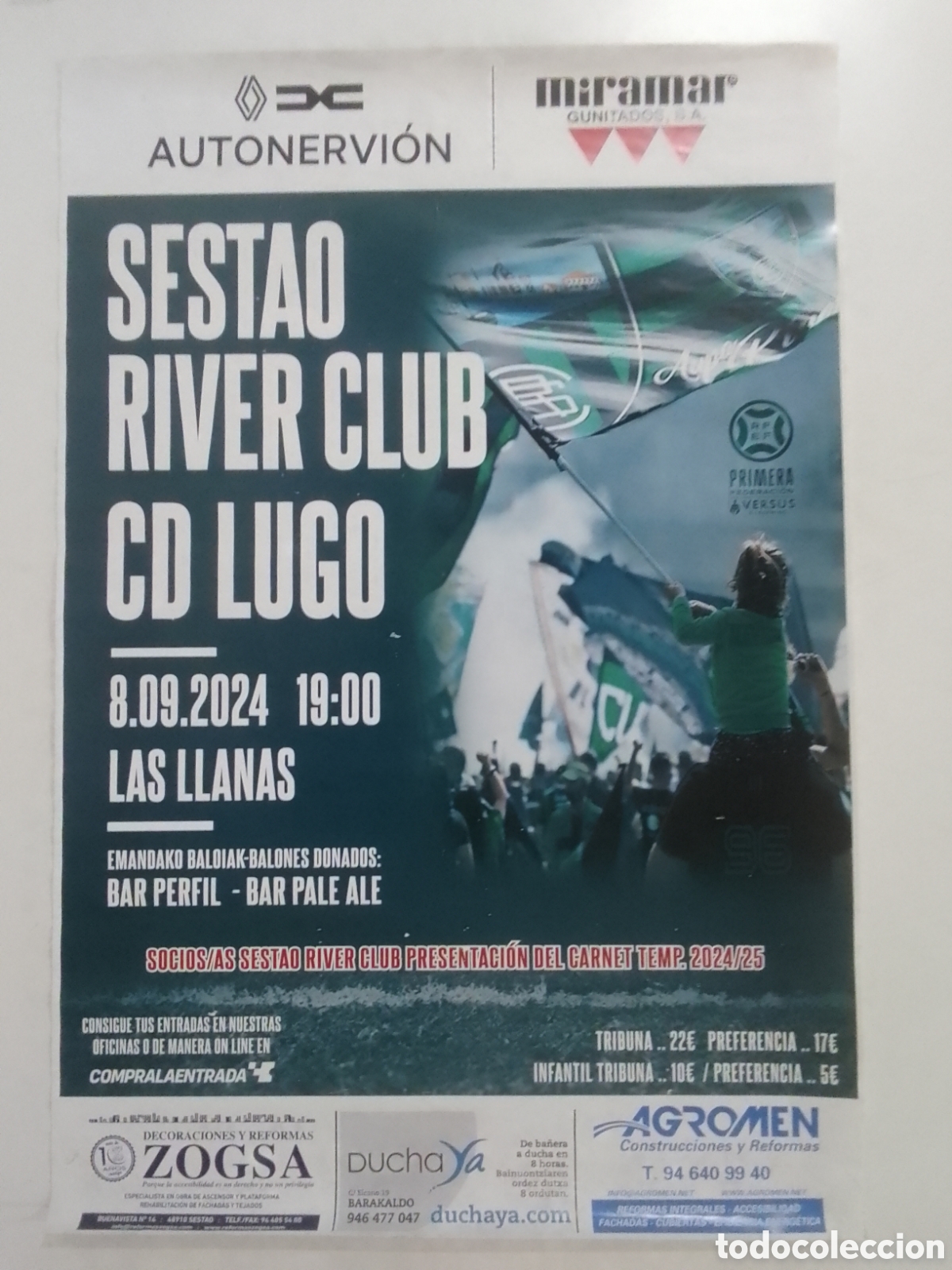 Coleccionismo deportivo: Cartel Temporada 2024-25 Primera Federaci&oacute;n Sestao River Club &bull; CD Lugo.