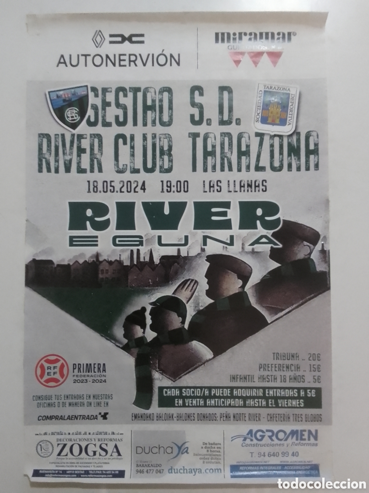 Coleccionismo deportivo: Cartel Temporada 2023-24 Primera Federaci&oacute;n Sestao River Club &bull; S. D. Tarazona.