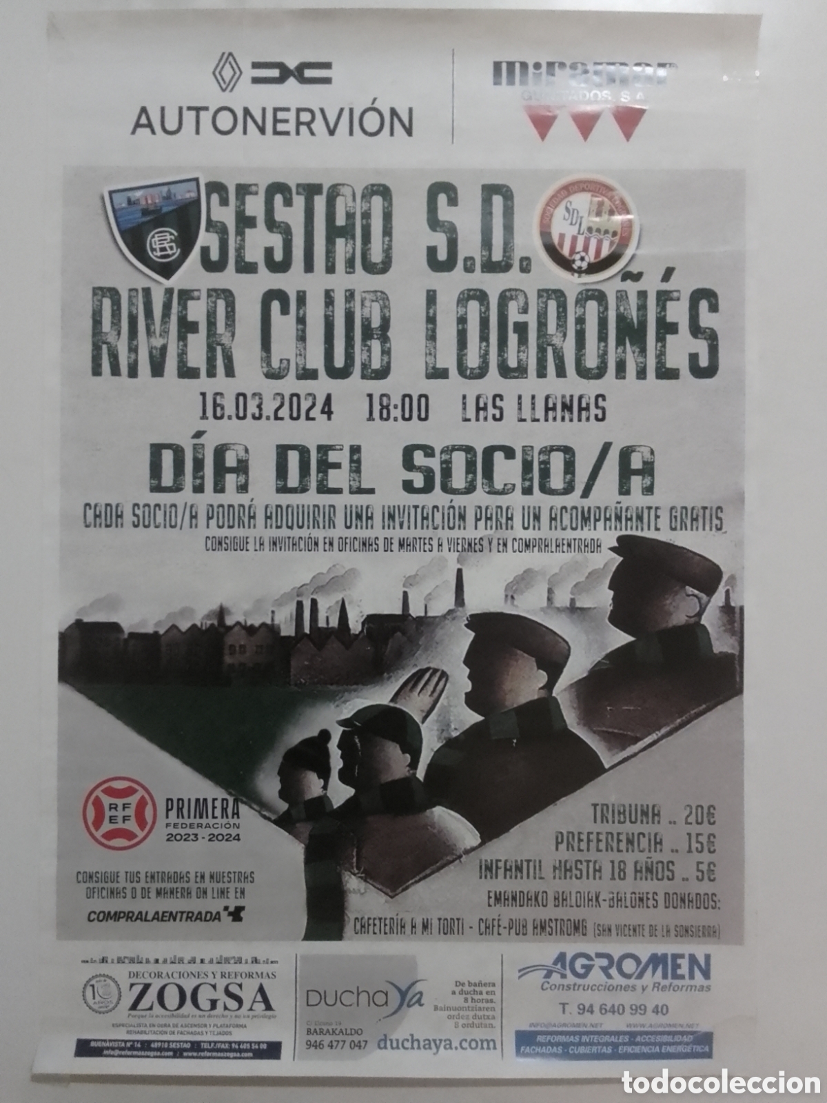 Coleccionismo deportivo: Cartel Temporada 2023-24 Primera Federaci&oacute;n Sestao River Club &bull; S. D, Logro&ntilde;es.