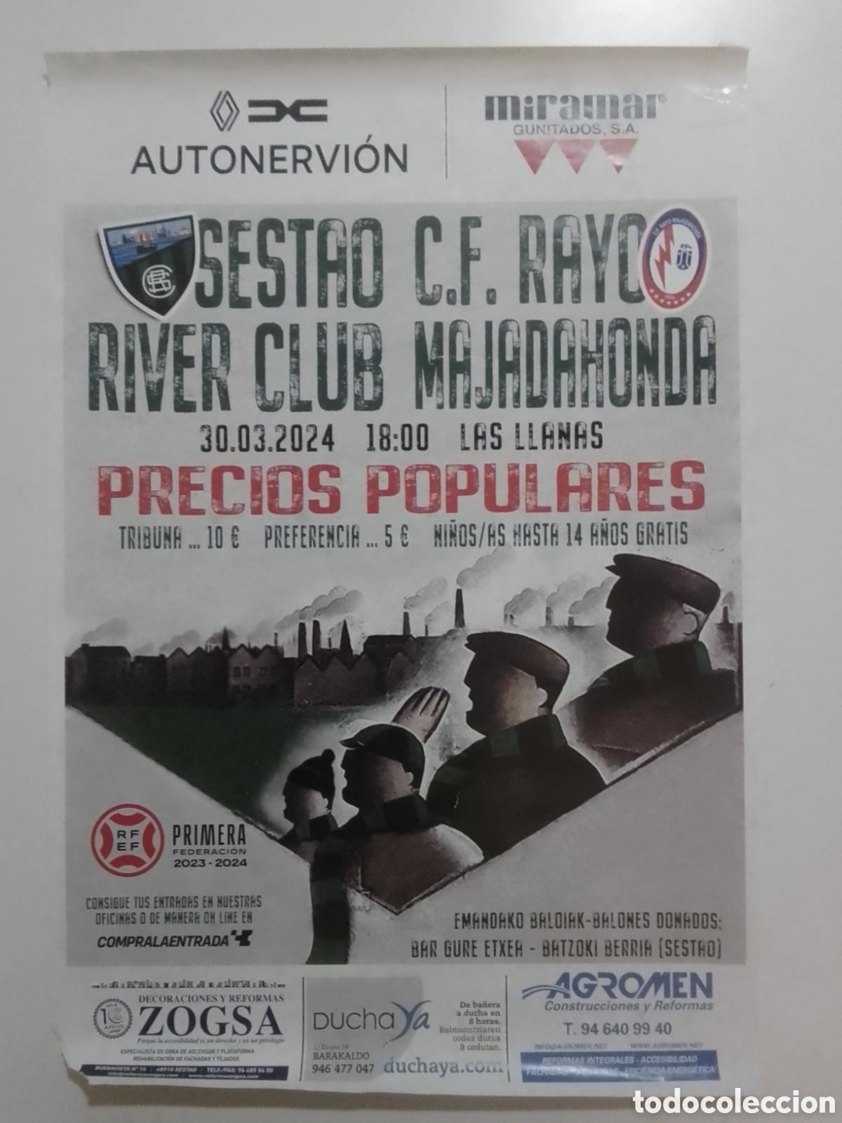 Coleccionismo deportivo: Cartel Temporada 2023-24 Primera Federaci&oacute;n Sestao River Club &bull; C. F. Rayo Majadahonda.