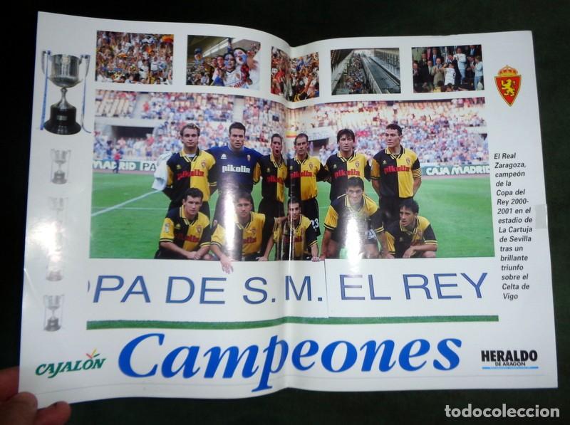 Sammelleidenschaft Sport: P&Oacute;STER ANTIGUO HERALDO F&Uacute;TBOL - REAL ZARAGOZA - CAMPE&Oacute;N COPA DEL REY 2001 - SEVILLA LA CARTUJA