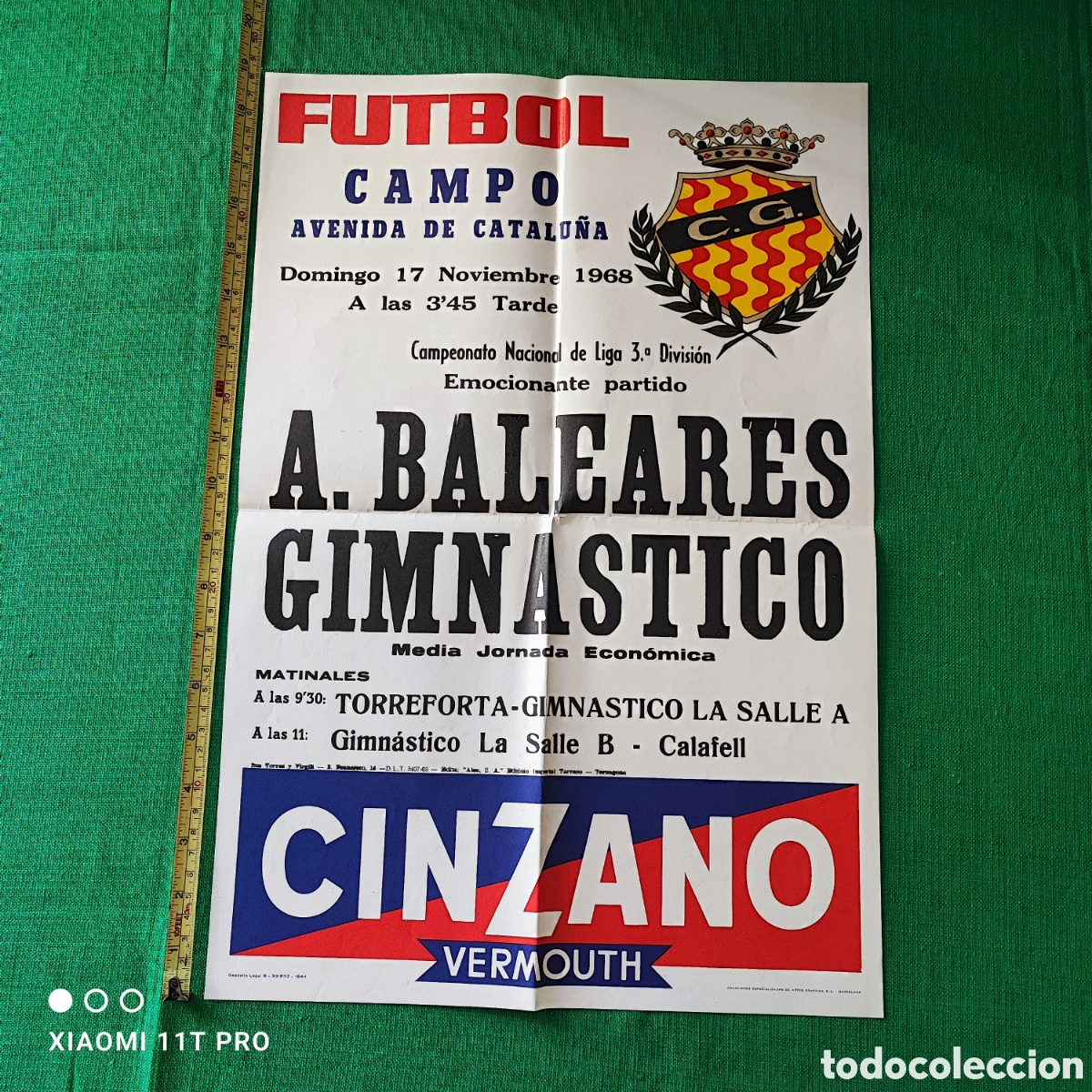 Colecionismo desportivo: Cartel del club Gimn&aacute;stico - A. Baleares a&ntilde;o 1968